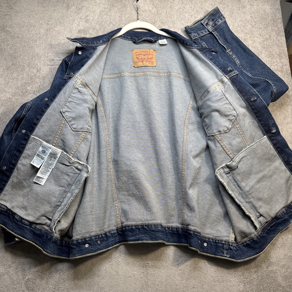 Levi's Men's‎ Trucker Jacket XXL Denim Blue Classic Jean Coat Levi Strauss - Picture 7 of 14